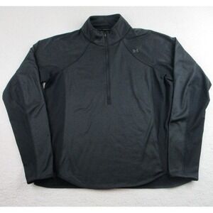 Under Armour Pullover Womens 2XL Black ColdGear Reactor 1/4 Zip Athletic Top‎